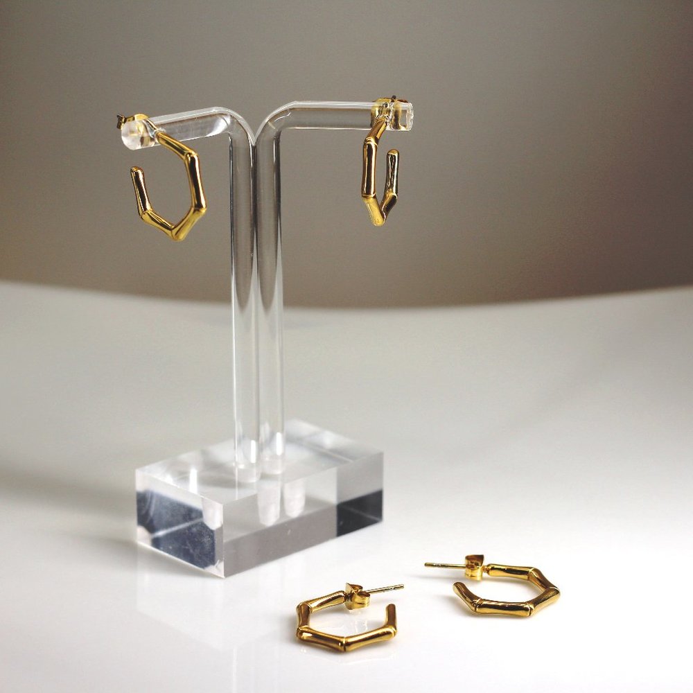Earrings / 100% stainless steel / gold-plated / hypoallergenic
